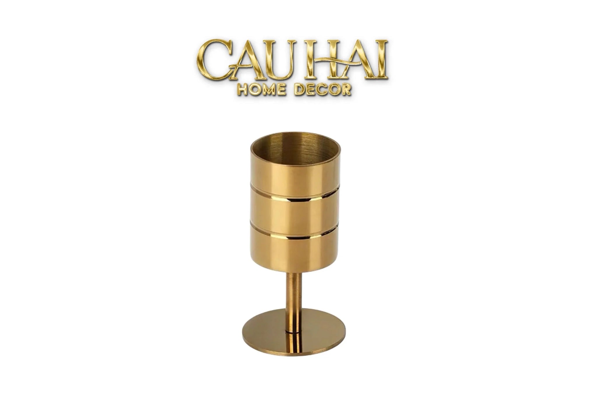 Lọ Muỗng Golden Cannon Stemware Dessert Spoon Holder-Dinner Cutlery Set Dao Muỗng Nĩa-CẬU HAI HOME DECOR