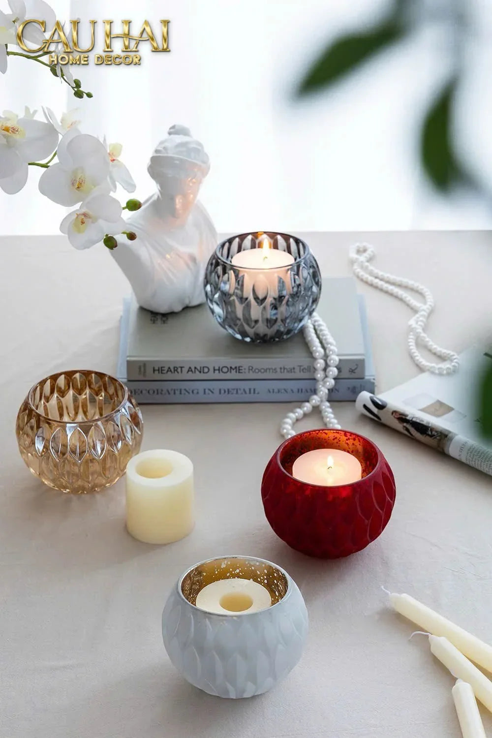 Lọ Nến Opaline Aurum Glow Candle Bowl.-NẾN TRANG TRÍ-CẬU HAI HOME DECOR