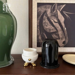 Lọ Tăm Bông Gốm Sứ Kingmans Tailor Gentlement Penguine 8x15-CẬU HAI HOME DECOR