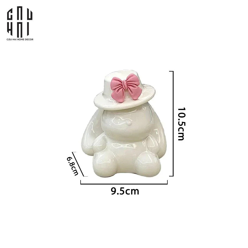 Lọ Tăm Ceramic Bunny Hat-HŨ TRANG TRÍ-CẬU HAI HOME DECOR