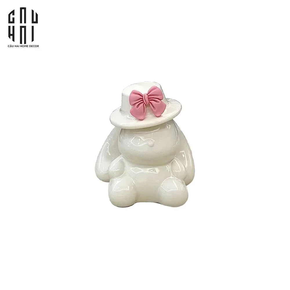 Lọ Tăm Ceramic Bunny Hat-HŨ TRANG TRÍ-CẬU HAI HOME DECOR