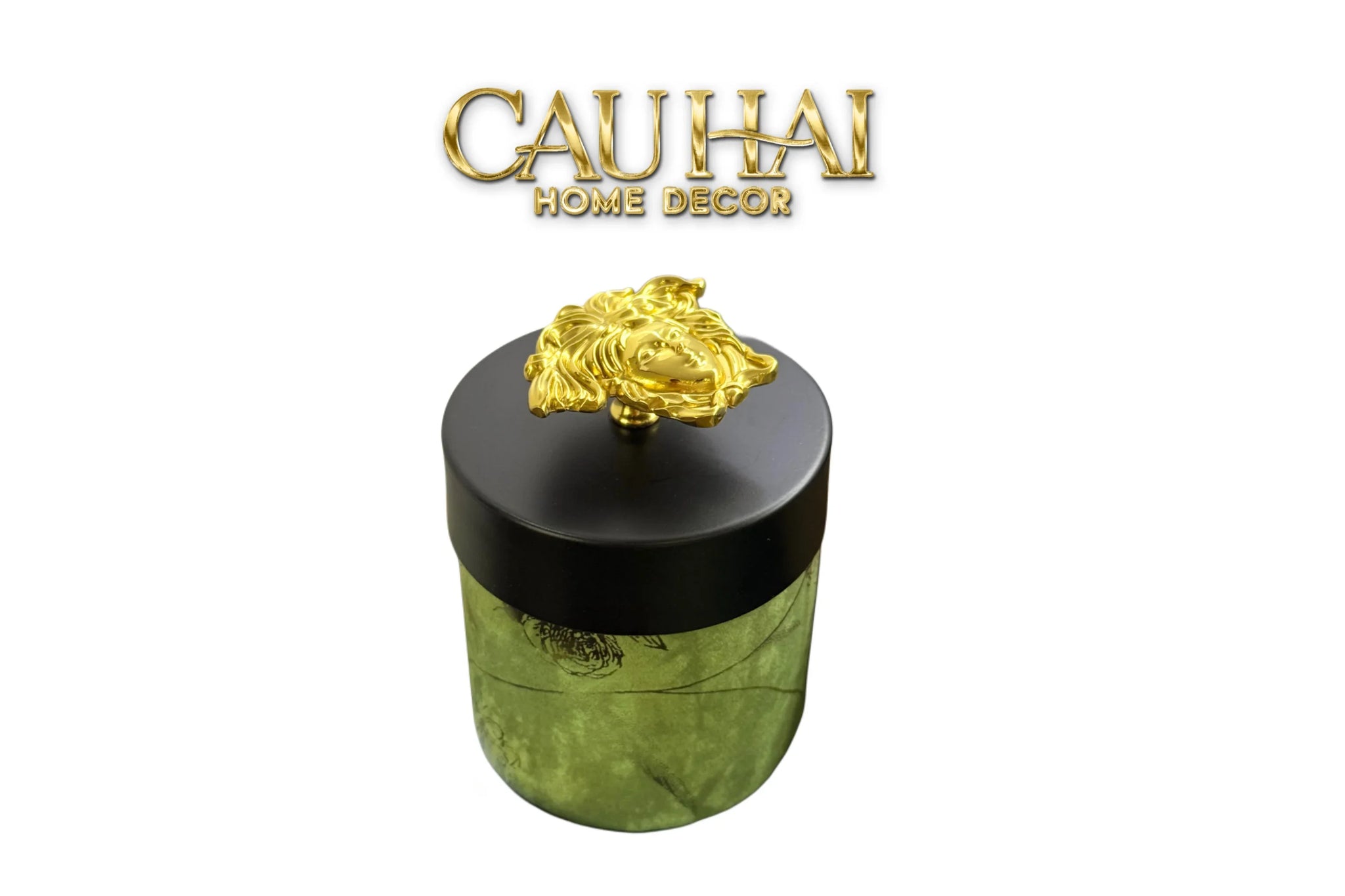 Lọ Tăm / Gạt Tàn Lux Oakwood Verdant Impériale Leather-HŨ TRANG TRÍ-CẬU HAI HOME DECOR