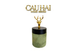 Lọ Tăm / Gạt Tàn Lux Oakwood Verdant Impériale Leather-HŨ TRANG TRÍ-CẬU HAI HOME DECOR