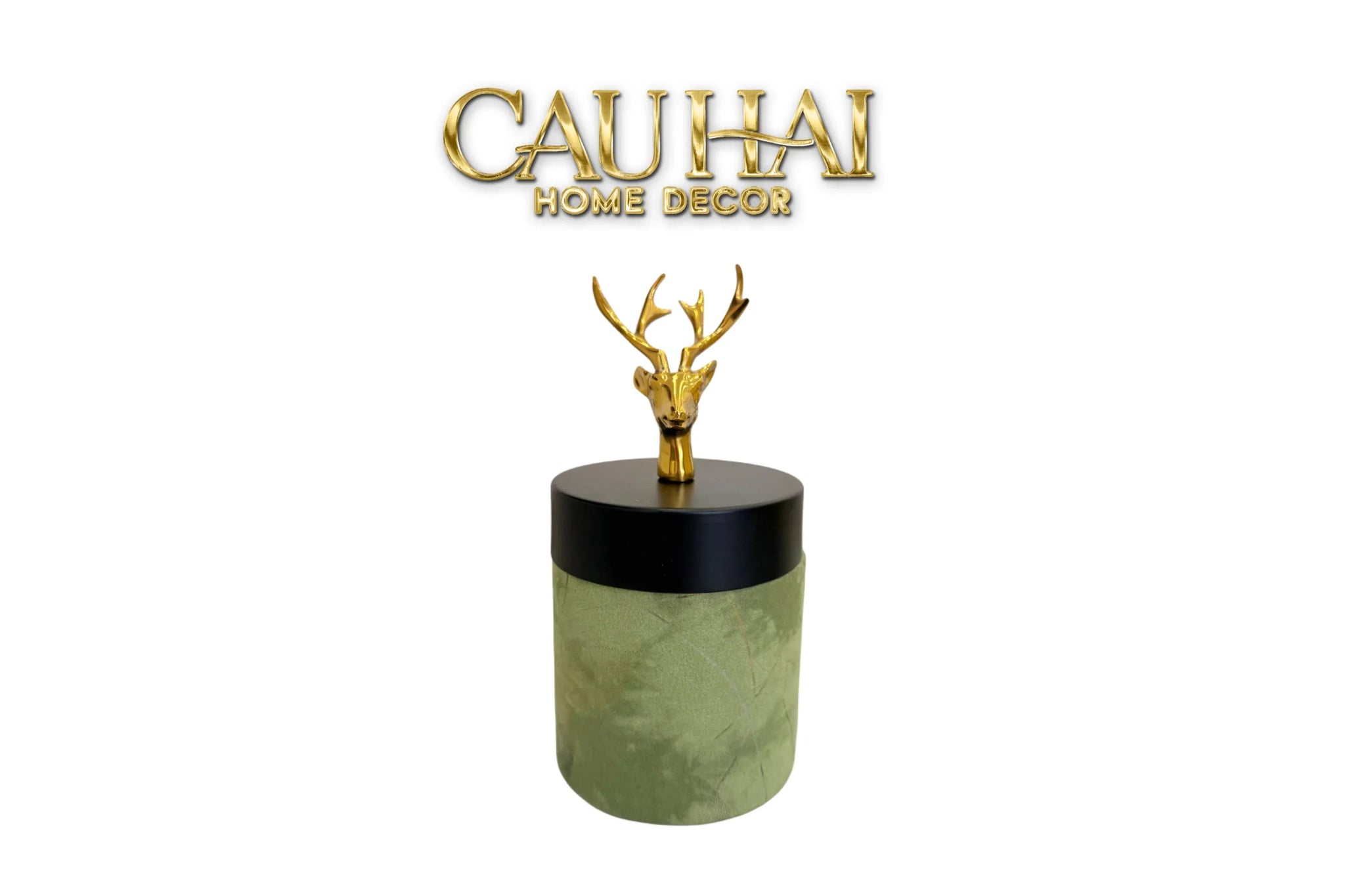 Lọ Tăm / Gạt Tàn Lux Oakwood Verdant Impériale Leather-HŨ TRANG TRÍ-CẬU HAI HOME DECOR