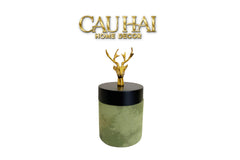 Lọ Tăm / Gạt Tàn Lux Oakwood Verdant Impériale Leather-HŨ TRANG TRÍ-CẬU HAI HOME DECOR