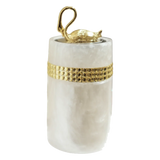 Lọ Tăm Khảm Xà Cừ Resin Cygne Nacre D'Or Toothpick Holder 6x12-Lọ Tăm bông - Bathroom Vanity-CẬU HAI HOME DECOR-CẬU HAI HOME DECOR