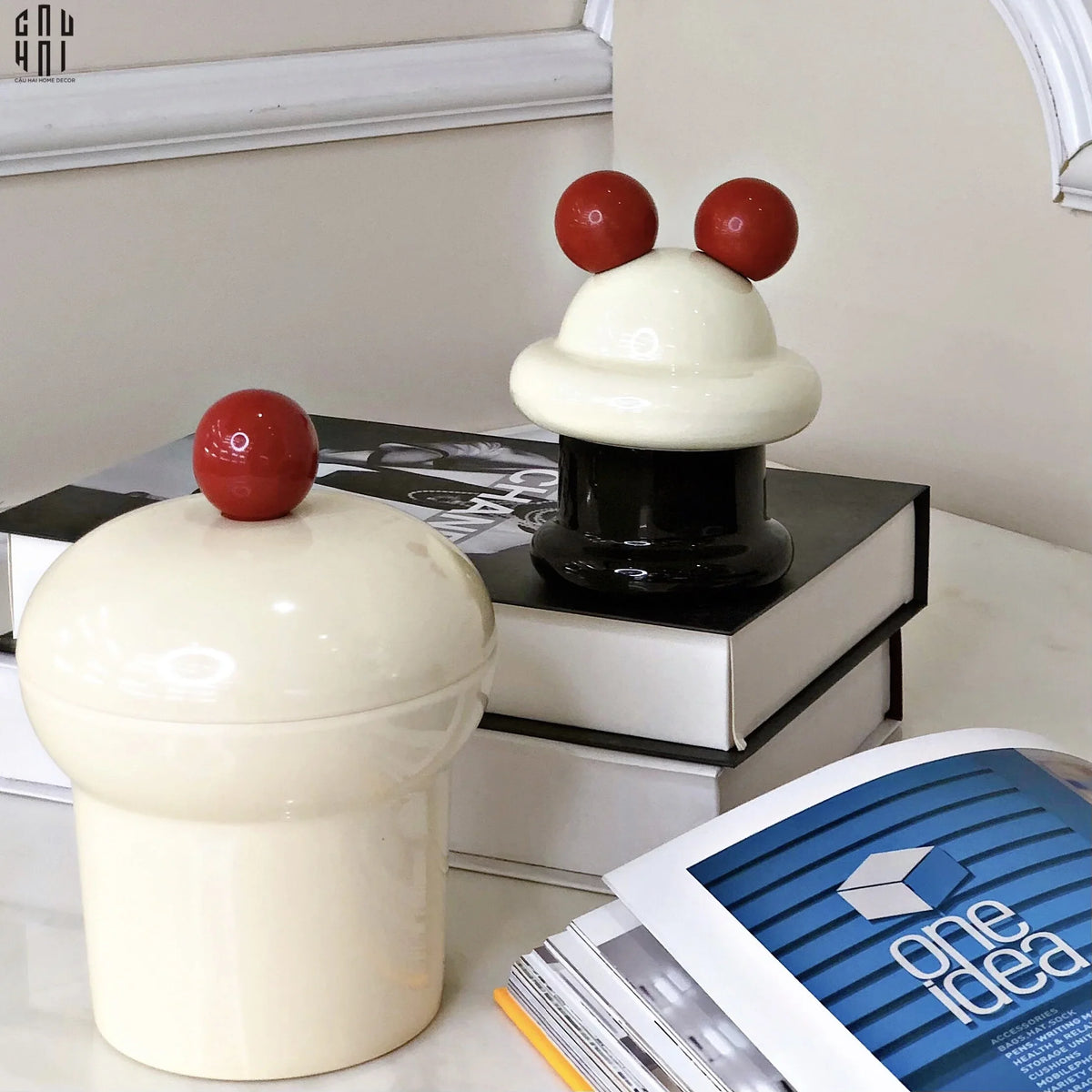 Lọ Tăm Mickey Cupcake-HŨ TRANG TRÍ-Đối tác tại Trung Quốc theo từng đơn đặt hàng-CẬU HAI HOME DECOR