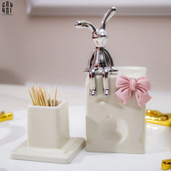 Lọ Tăm Moon The Bunny Ss25-HŨ TRANG TRÍ-CẬU HAI HOME DECOR