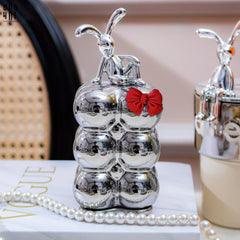 Lọ Tăm Silver Miley - Red Bow Ss25-HŨ TRANG TRÍ-CẬU HAI HOME DECOR