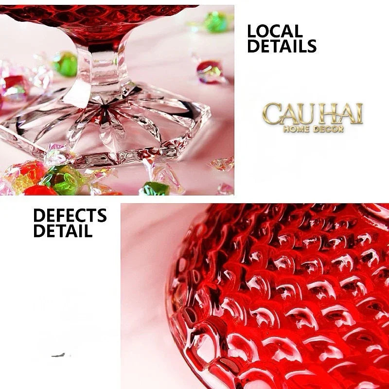 Lọ Thuỷ Tinh Lollipop Ruby Bonbonnière 16x25-Lọ kẹo Canister Bonbonnière-CẬU HAI HOME DECOR