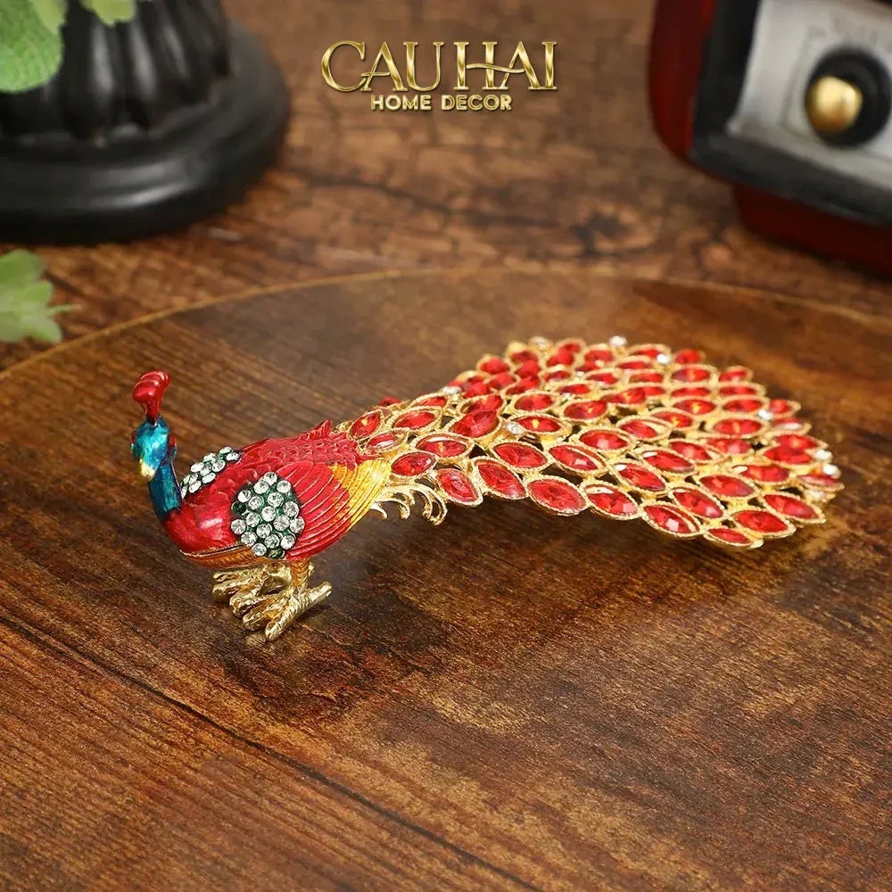 Lọ Trang Sức Khổng Tước Mini Lọ Lưu Trữ Trang Sức Jewelry Paon Box-HŨ TRANG TRÍ-CẬU HAI HOME DECOR