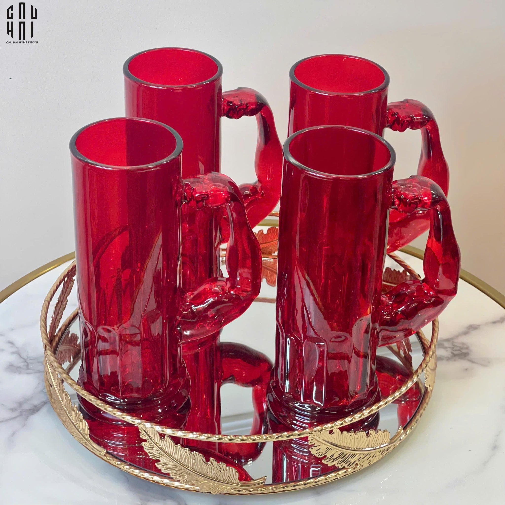 Ly Bia Thuỷ Tinh Hercules 600Ml - Red-LY THỦY TINH-CẬU HAI HOME DECOR
