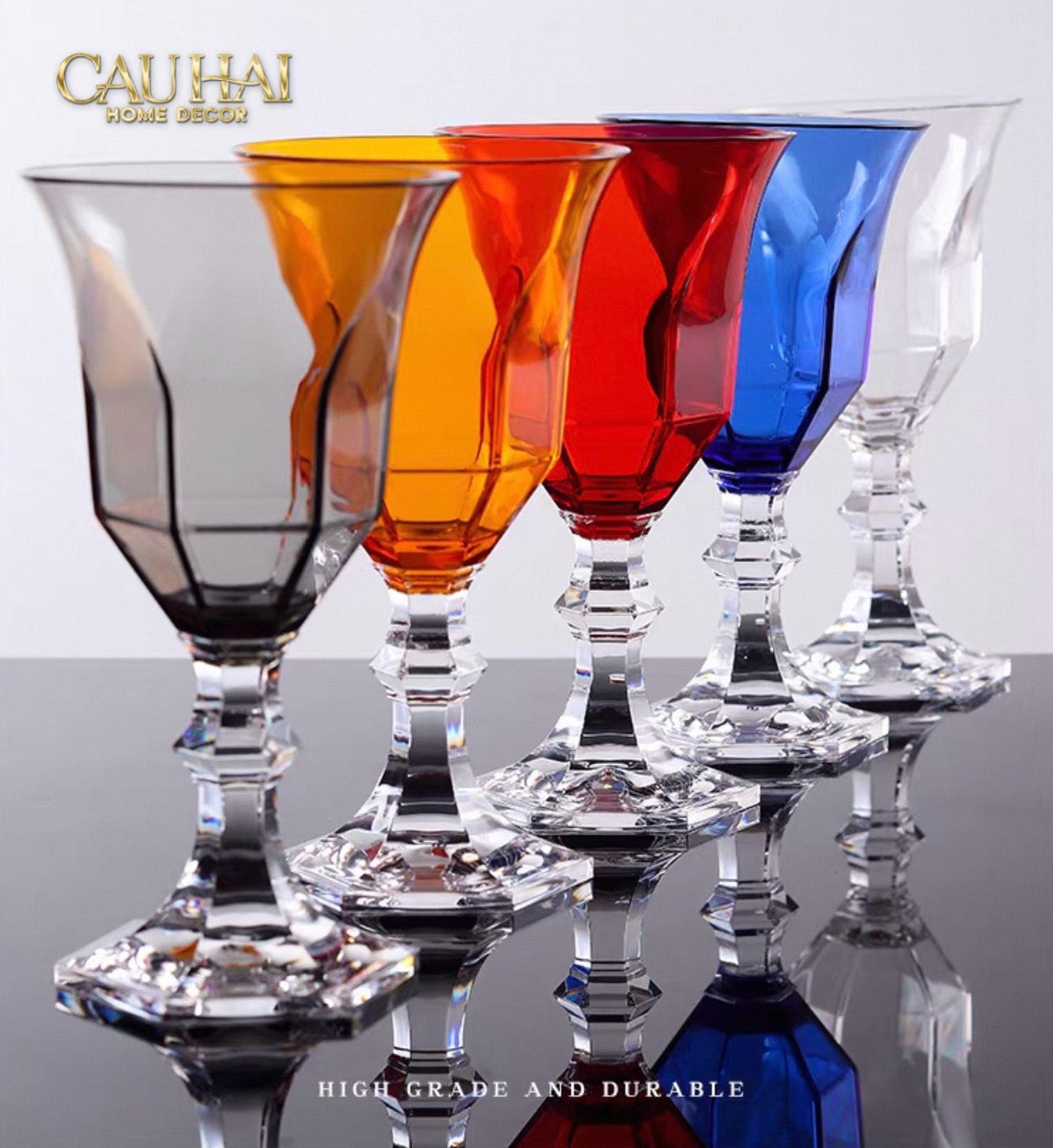 Ly Vang PP Acrylic Đỏ Alluriyyll - PP Acrylic Ruby Rouge Wines Glasses H18.5 270ML-LY THỦY TINH-CẬU HAI HOME DECOR