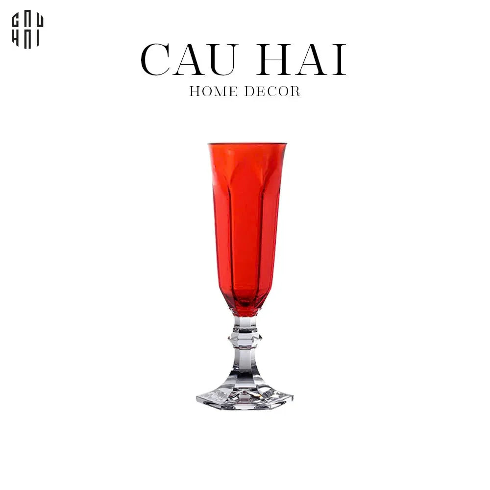 Ly Champagne PP Acrylic Đỏ Allure - PP Acrylic Ruby Red Flute Champagne Glasses H21 180ML-LY THỦY TINH-CẬU HAI HOME DECOR
