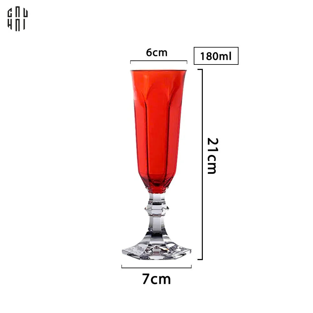 Ly Champagne PP Acrylic Đỏ Allure - PP Acrylic Ruby Red Flute Champagne Glasses H21 180ML-LY THỦY TINH-CẬU HAI HOME DECOR
