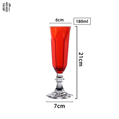 Ly Champagne PP Acrylic Đỏ Allure - PP Acrylic Ruby Red Flute Champagne Glasses H21 180ML-LY THỦY TINH-CẬU HAI HOME DECOR