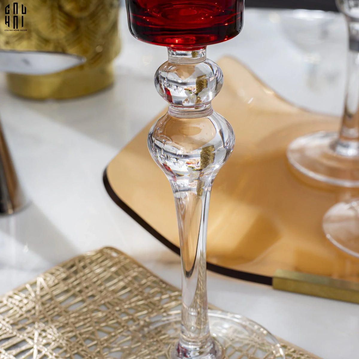 Ly Champagne Thuỷ Tinh Lily - Red 8x29 200ml Crimson Peak Champagne Flute Glasses-LY THỦY TINH-CẬU HAI HOME DECOR