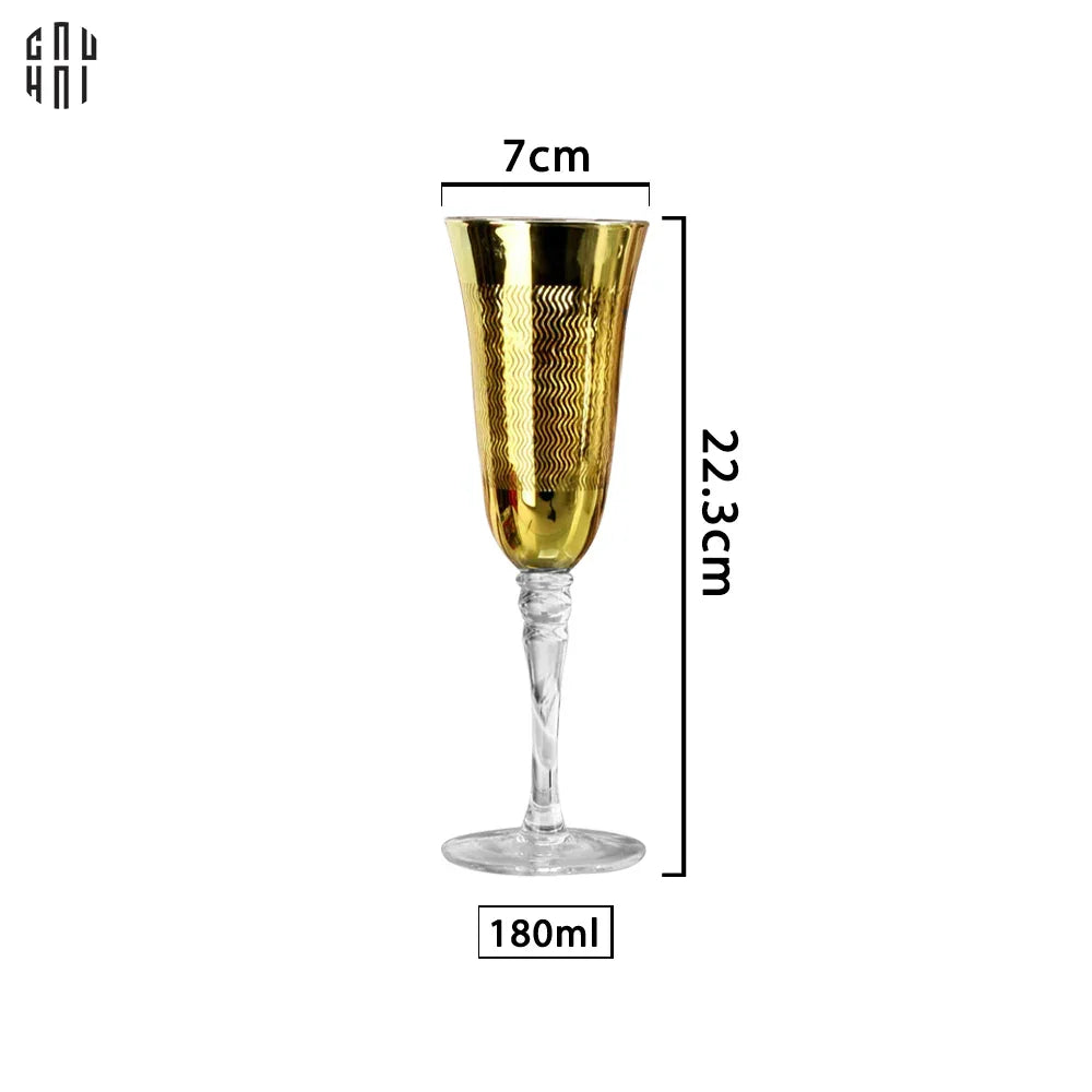 Ly Champagne Thuỷ Tinh Mạ Vàng Glorious of The Champion 22.3x7 180ml Allure Champagne Glasses-LY THỦY TINH-CẬU HAI HOME DECOR