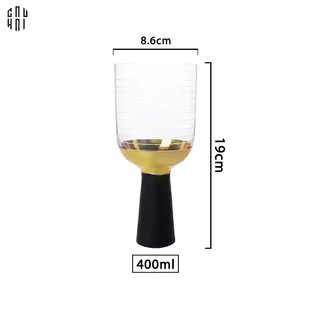 Ly Cocktails Thuỷ Tinh Đen - Malta Black Knight - Allure Gold 19x8.6 400ml-LY THỦY TINH-CẬU HAI HOME DECOR