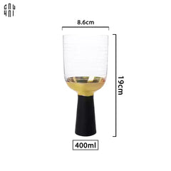 Ly Cocktails Thuỷ Tinh Đen - Malta Black Knight - Allure Gold 19x8.6 400ml-LY THỦY TINH-CẬU HAI HOME DECOR