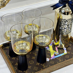 Ly Cocktails Thuỷ Tinh Đen - Malta Black Knight - Allure Gold 19x8.6 400ml-LY THỦY TINH-CẬU HAI HOME DECOR