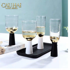 Ly Cocktails Thuỷ Tinh Đen - Malta Black Knight - Allure Gold 19x8.6 400ml-LY THỦY TINH-CẬU HAI HOME DECOR