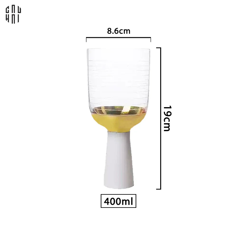 Ly Cocktails Thuỷ Tinh Trắng Opaline Mermaid - Aurealia Gold 19x8.6 400ml-LY THỦY TINH-CẬU HAI HOME DECOR