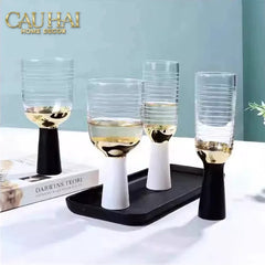 Ly Cocktails Thuỷ Tinh Đen - Malta Black Knight - Allure Gold 19x8.6 400ml-LY THỦY TINH-CẬU HAI HOME DECOR
