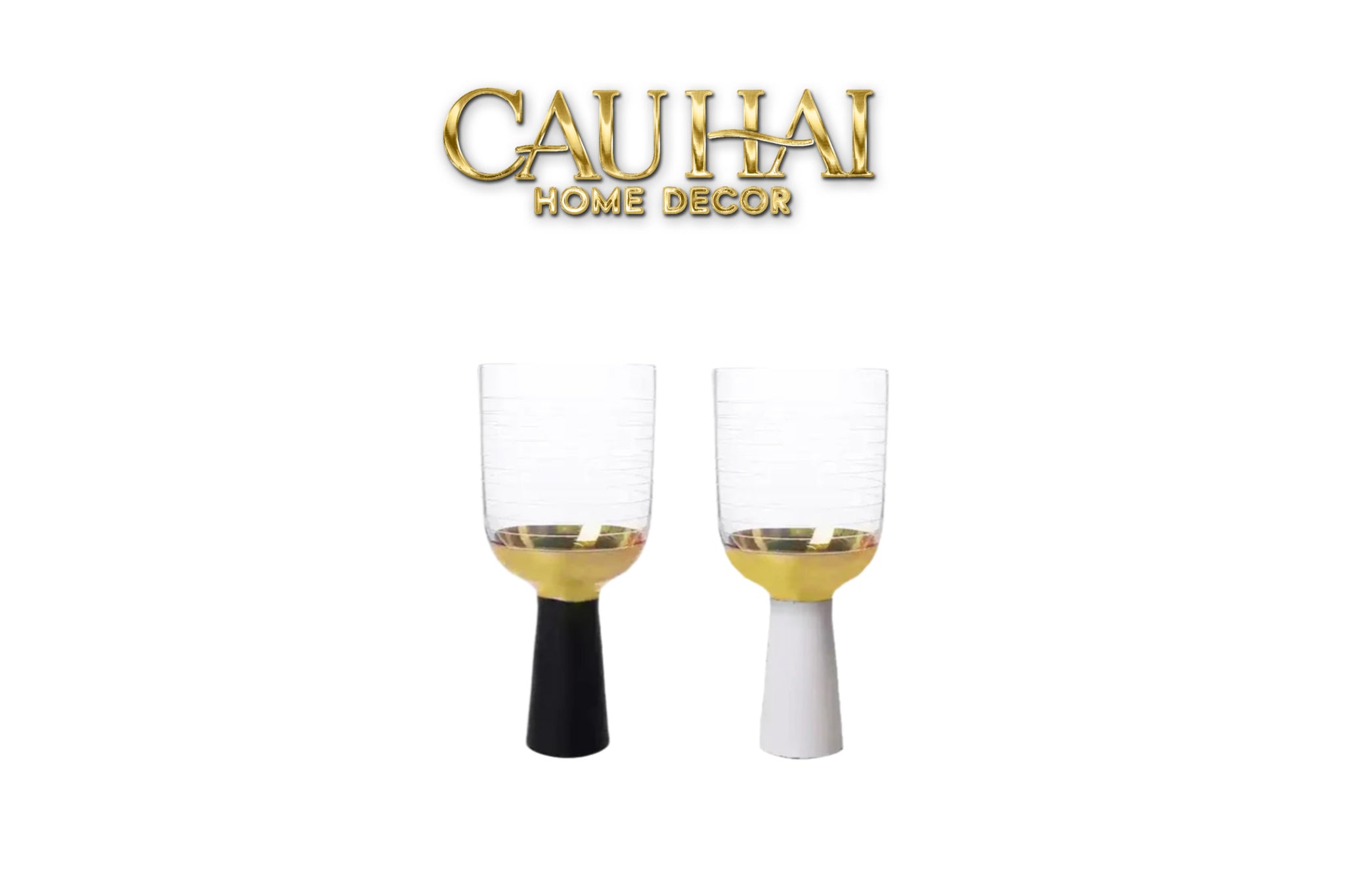 Ly Cocktails Thuỷ Tinh Đen - Malta Black Knight - Allure Gold 19x8.6 400ml-LY THỦY TINH-CẬU HAI HOME DECOR