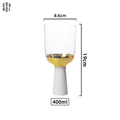 Ly Cocktails Thuỷ Tinh Trắng Opaline Mermaid - Aurealia Gold 19x8.6 400ml-CẬU HAI HOME DECOR