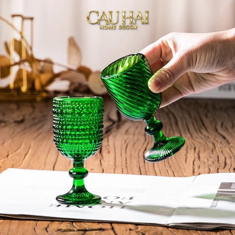 Ly Crystal Emerald Twist Cristalleries Goblet-LY THỦY TINH-CẬU HAI HOME DECOR