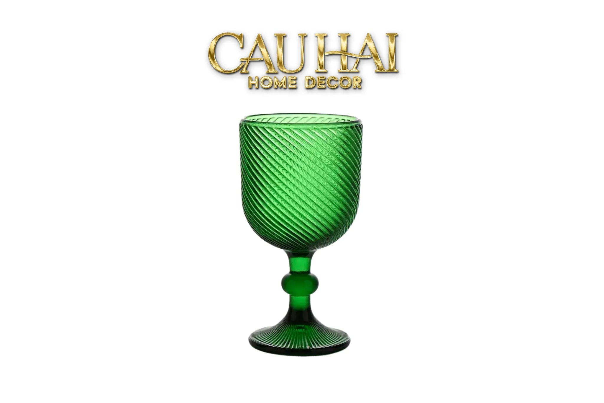 Ly Crystal Emerald Twist Cristalleries Goblet-LY THỦY TINH-CẬU HAI HOME DECOR