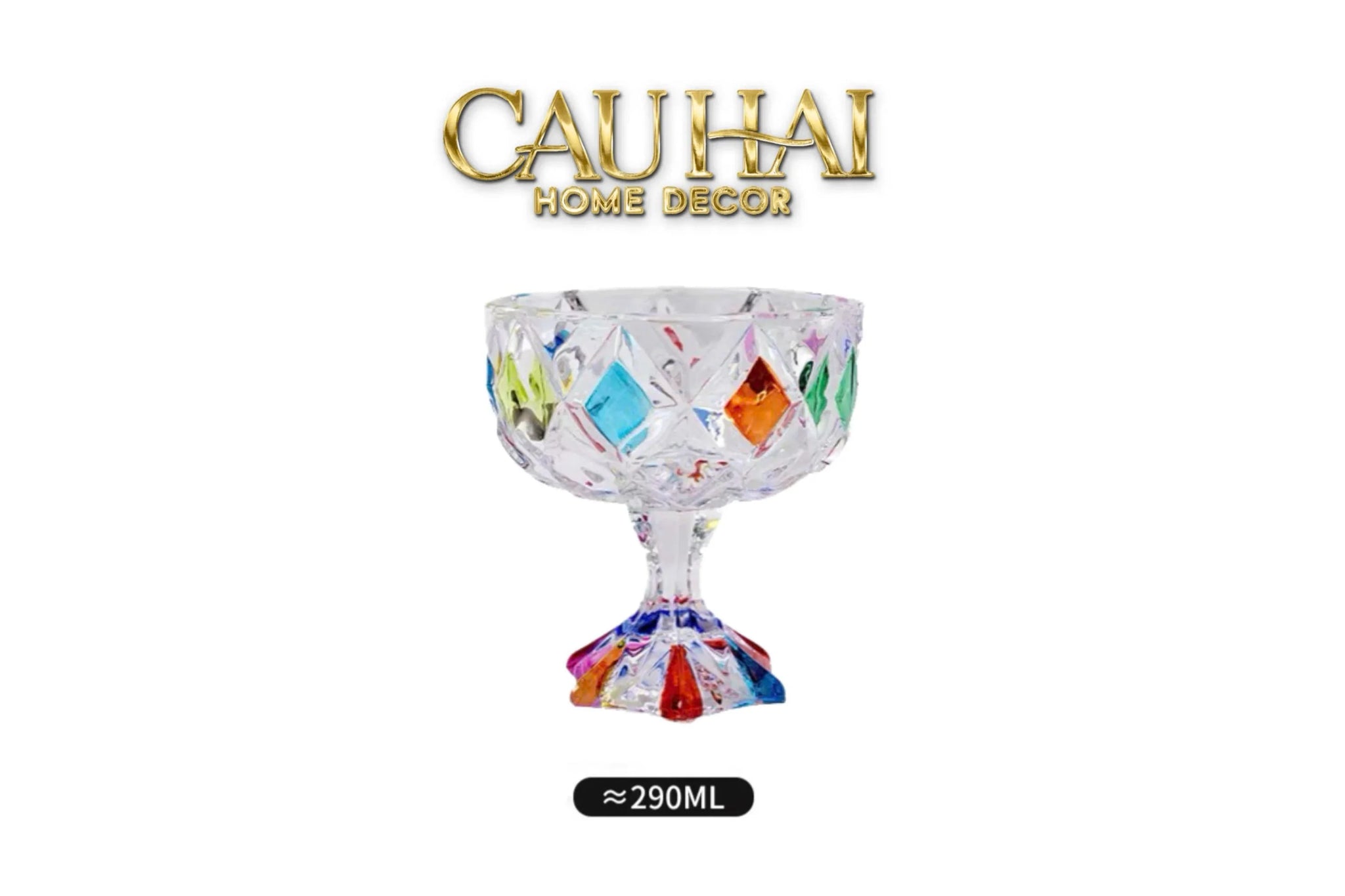 Ly Kem Thuỷ Tinh Ngũ Sắc - Coupe Dessert Arc-En-Ciel Étoile-LY THỦY TINH-CẬU HAI HOME DECOR