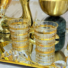 Ly Shot Brandy Whiskey Pha Lê Astral Allure Gold Lignes 320ml 11x10.5-LY THỦY TINH-CẬU HAI HOME DECOR