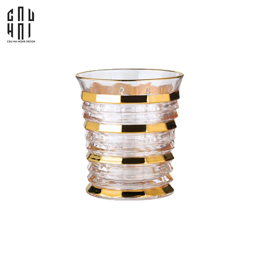 Ly Shot Brandy Whiskey Pha Lê Astral Allure Gold Lignes 320ml 11x10.5-LY THỦY TINH-CẬU HAI HOME DECOR