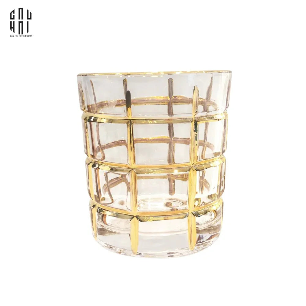 Ly Shot Brandy Whiskey Pha Lê Eden Allure Gold Lignes 300Ml 9x10cm-LY THỦY TINH-CẬU HAI HOME DECOR