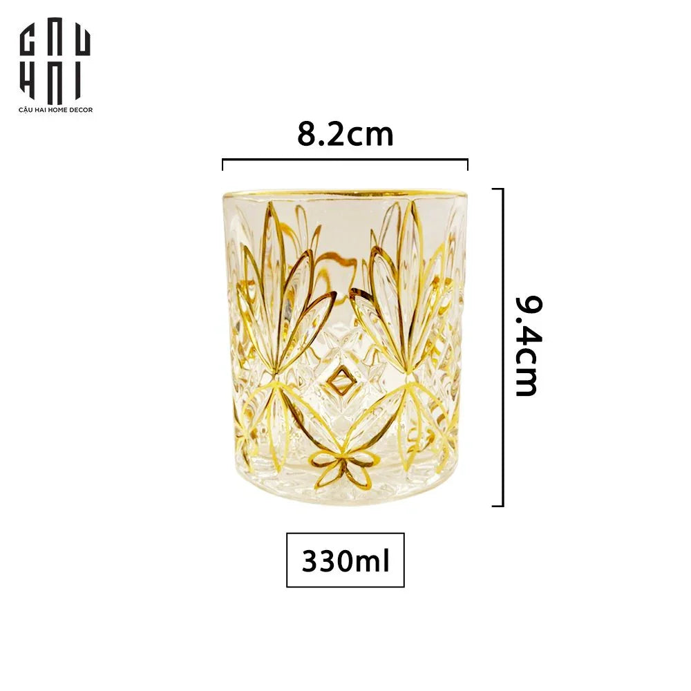 Ly Shot Brandy Whiskey Pha Lê Royale Palais Allure Gold Lignes 330mlyyy 8.2x9.4-LY THỦY TINH-CẬU HAI HOME DECOR