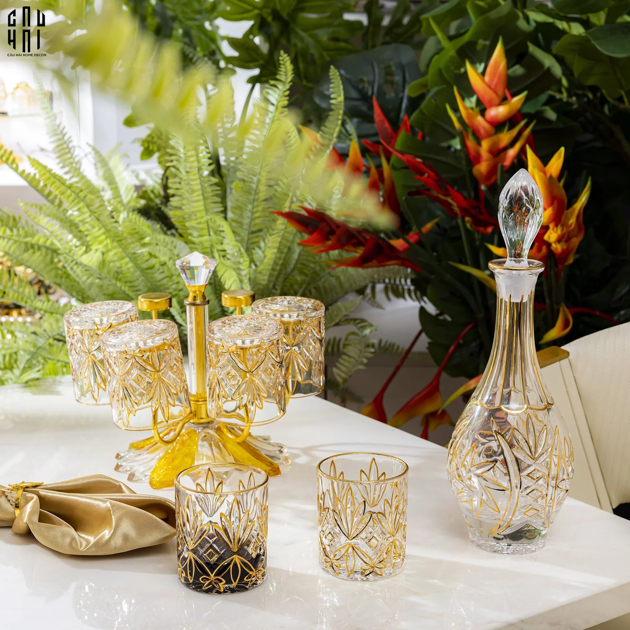 Ly Shot Brandy Whiskey Pha Lê Royale Palais Allure Gold Lignes 330mlyyy 8.2x9.4-LY THỦY TINH-CẬU HAI HOME DECOR