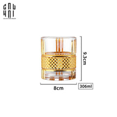 Ly Shot Brandy Whiskey Pha Lê Walter Allure Gold Lignes 310ml 9x10cm-LY THỦY TINH-CẬU HAI HOME DECOR