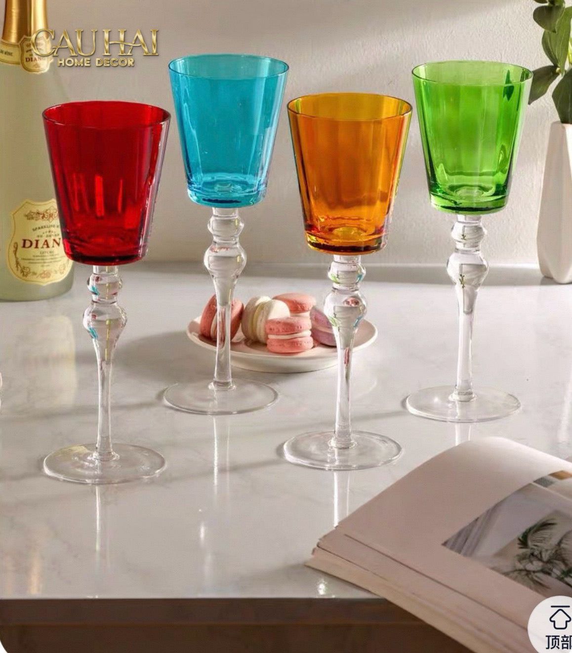 Ly Vang Đỏ Thuỷ Tinh Crimson Peak Lily - Red Wine Glasses 8.5x25 260ml-LY THỦY TINH-CẬU HAI HOME DECOR