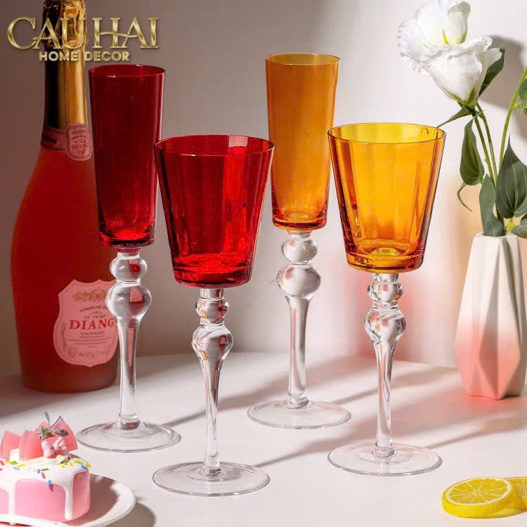 Ly Vang Đỏ Thuỷ Tinh Crimson Peak Lily - Red Wine Glasses 8.5x25 260ml-LY THỦY TINH-CẬU HAI HOME DECOR