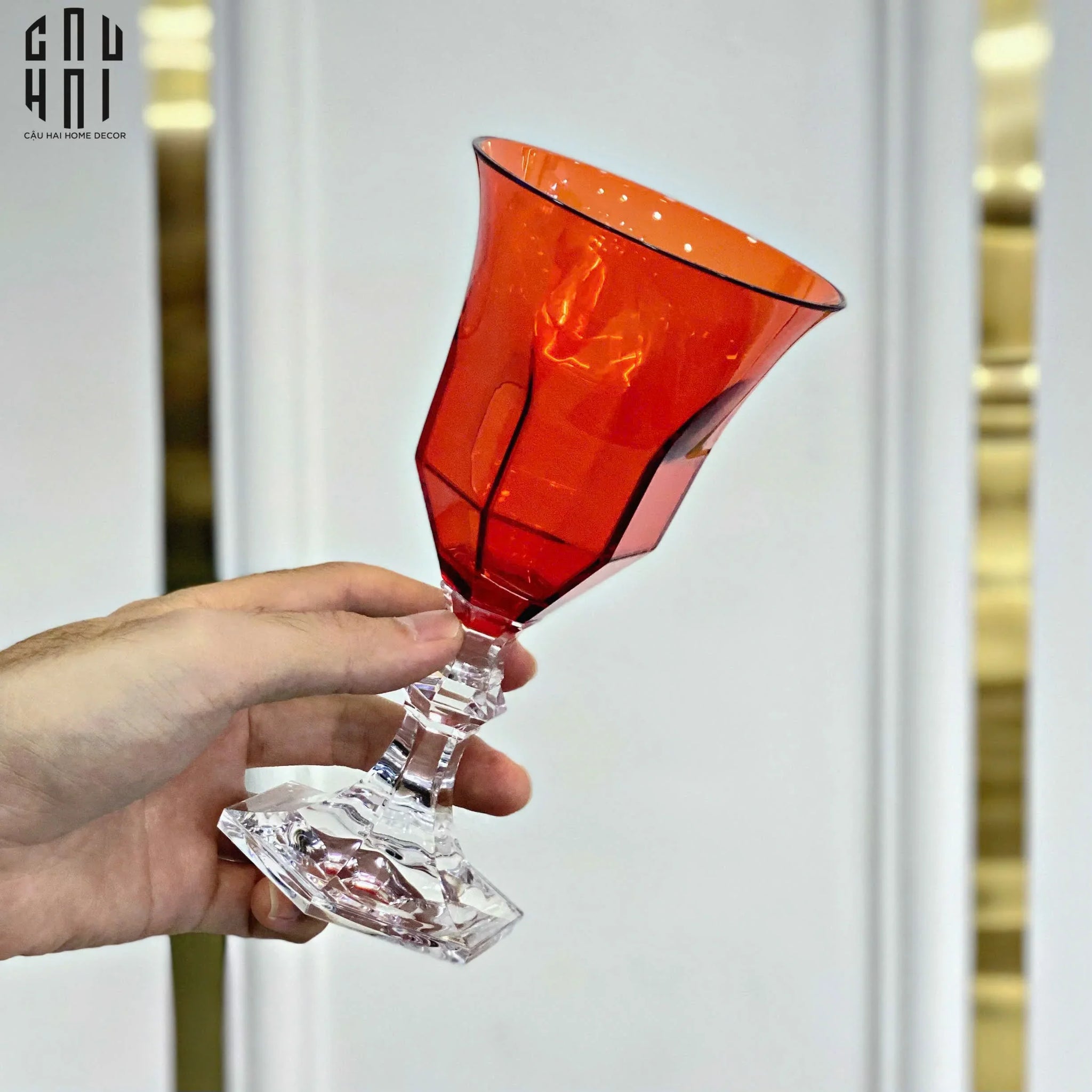Ly Vang PP Acrylic Đỏ Alluriyyll - PP Acrylic Ruby Rouge Wines Glasses H18.5 270ML-LY THỦY TINH-CẬU HAI HOME DECOR