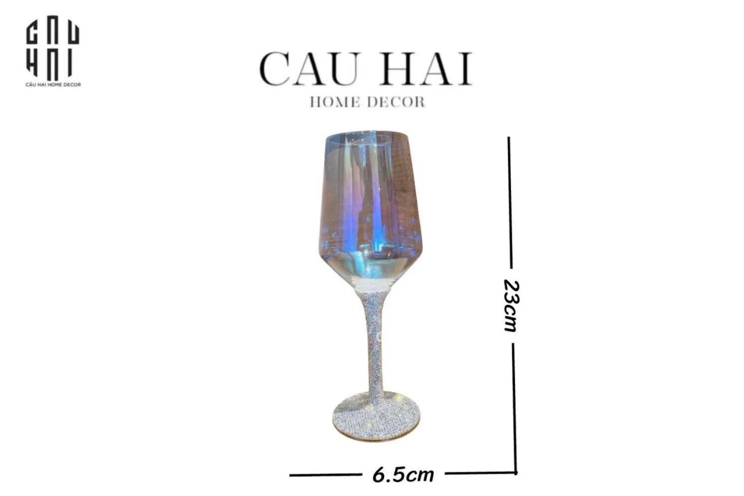 Ly Vang Thuỷ Tinh Đính Kim Cương - Diamond Bling Bling 6.5x23 450ML-LY THỦY TINH-CẬU HAI HOME DECOR