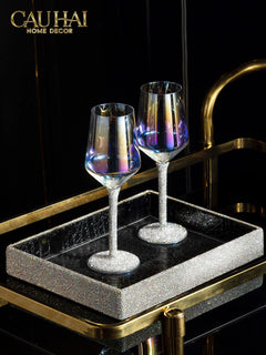 Ly Vang Thuỷ Tinh Đính Kim Cương - Diamond Bling Bling 6.5x23 450ML-LY THỦY TINH-CẬU HAI HOME DECOR
