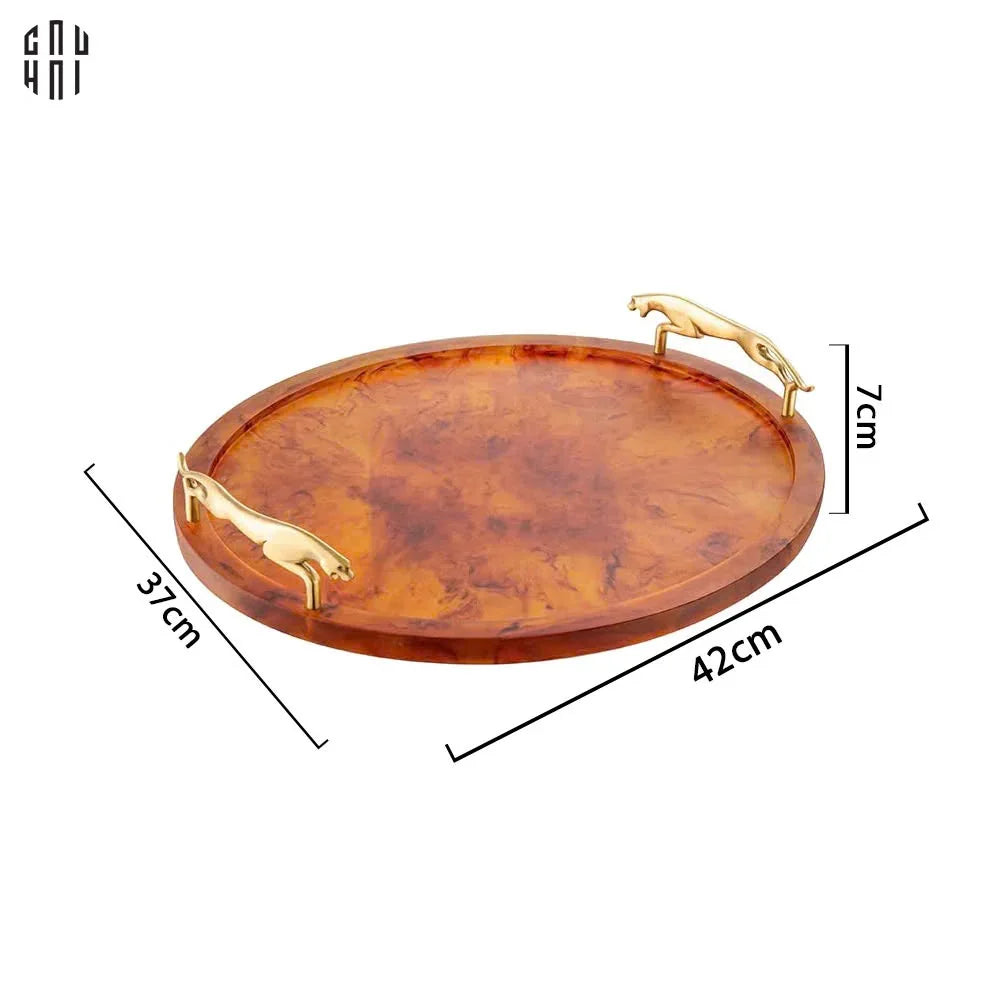 Maison Coutre - Khay Tròn Màu Hổ Phách Amber Savage D43-KHAY TRANG TRÍ-CẬU HAI HOME DECOR