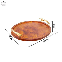 Maison Coutre - Khay Tròn Màu Hổ Phách Amber Savage D43-KHAY TRANG TRÍ-CẬU HAI HOME DECOR