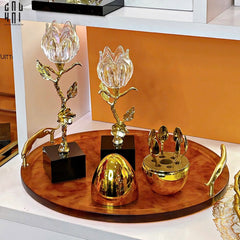 Maison Coutre - Khay Tròn Màu Hổ Phách Amber Savage D43-KHAY TRANG TRÍ-CẬU HAI HOME DECOR