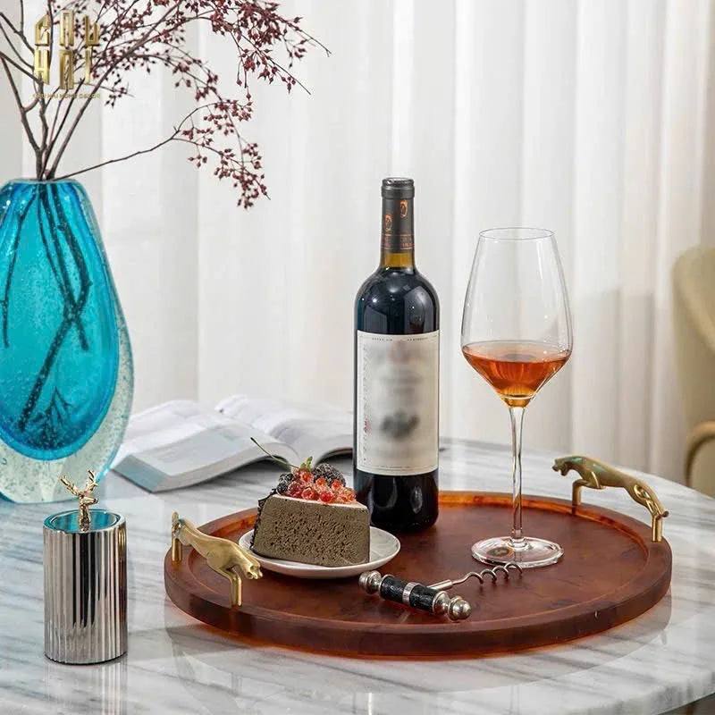 Maison Coutre - Khay Tròn Màu Hổ Phách Amber Savage D43-KHAY TRANG TRÍ-CẬU HAI HOME DECOR