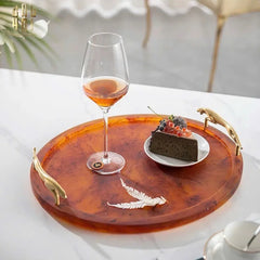 Maison Coutre - Khay Tròn Màu Hổ Phách Amber Savage D43-KHAY TRANG TRÍ-CẬU HAI HOME DECOR