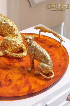 Maison Coutre - Khay Tròn Màu Hổ Phách Amber Savage D43-KHAY TRANG TRÍ-CẬU HAI HOME DECOR
